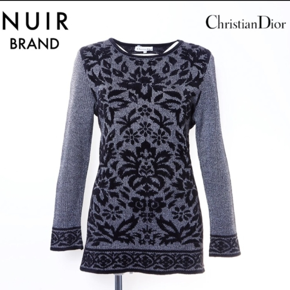 ❗️ CHRISTIAN DIOR Black and Gray Floral Sweater and ZARA Black Skirt  ❗️